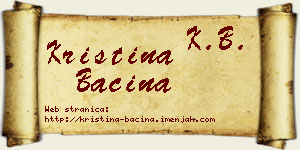 Kristina Baćina vizit kartica